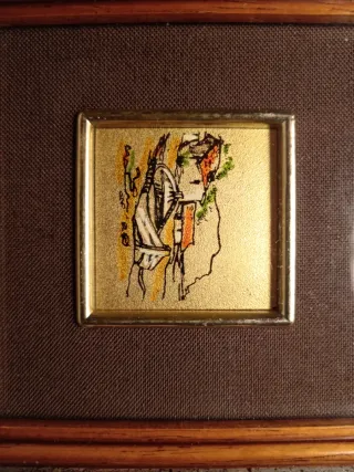Quadro litografia su foglia oro 23k