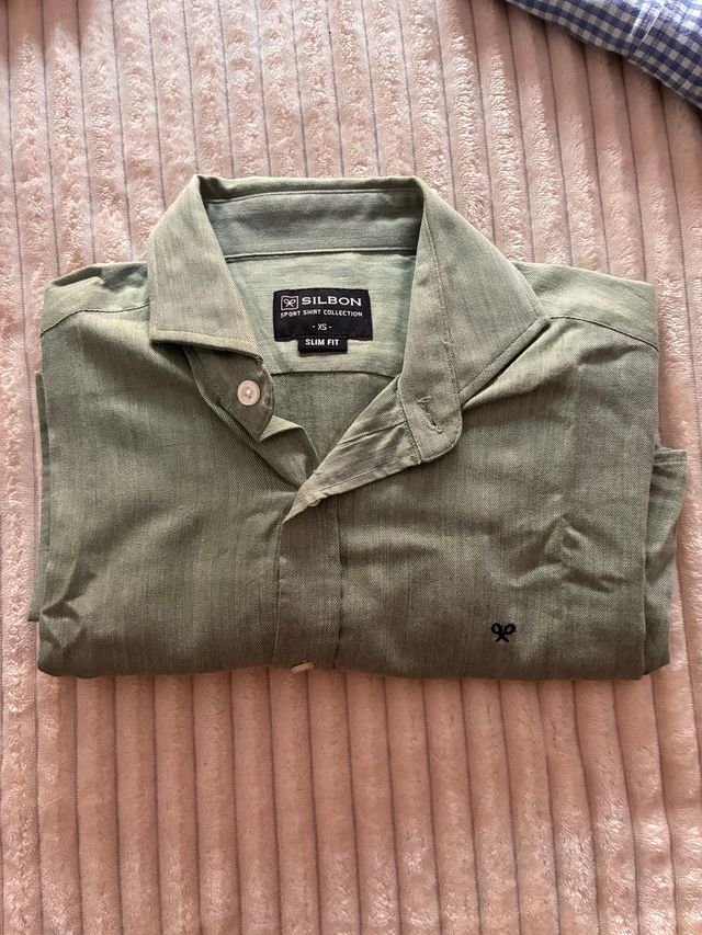 Camisa Silbon Verde Talla XS Slim Fit