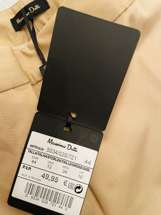 Pantalón Massimo Dutti Mujer Beige Talla 44