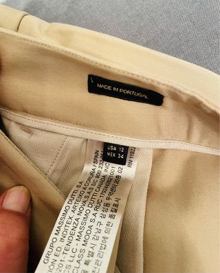 Pantalón Massimo Dutti Mujer Beige Talla 44