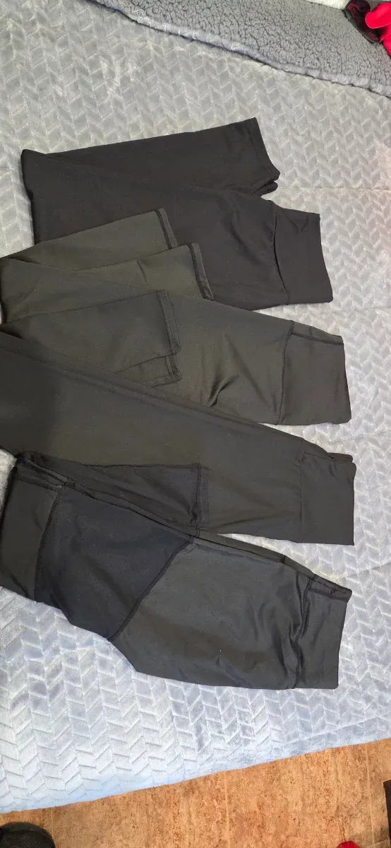 Pack 4 Leggings Negro y Gris Tallas S S/M