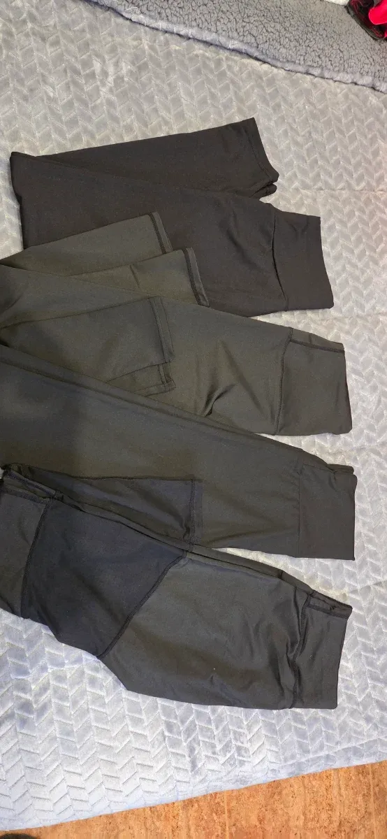 Pack 4 Leggings Negro y Gris Tallas S S/M