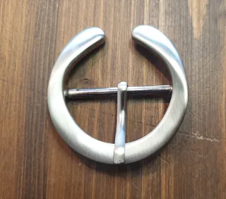 6 fibbie per cintura in metallo argentato