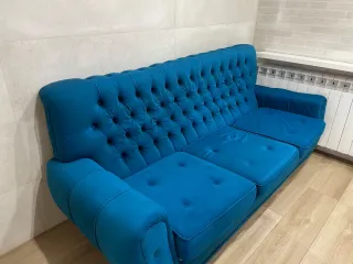 Sofá Vintage Azul 3 Plazas
