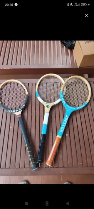 Raquetas tenis madera colección decoración