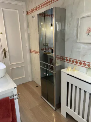 Armario baño tipo columna, con espejo inoxidable,