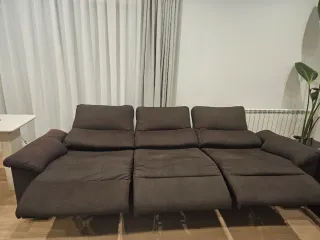 Sofá 3 plazas relax modular marrón