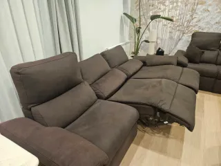 Sofá 3 plazas relax modular marrón