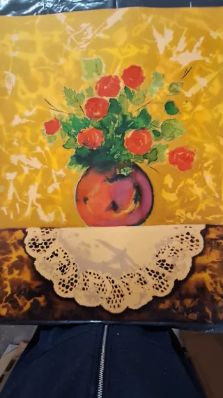 Cuadro de flores y jarrón