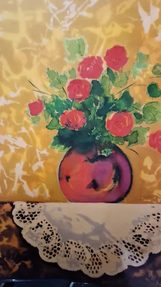 Cuadro de flores y jarrón