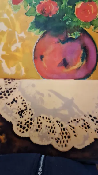 Cuadro de flores y jarrón