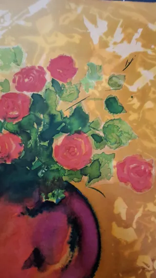 Cuadro de flores y jarrón