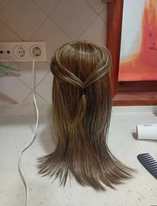 Peluca sintética mujer castaña