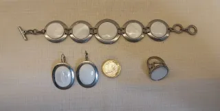 Conjunto pulsera, pendientes y anillo.