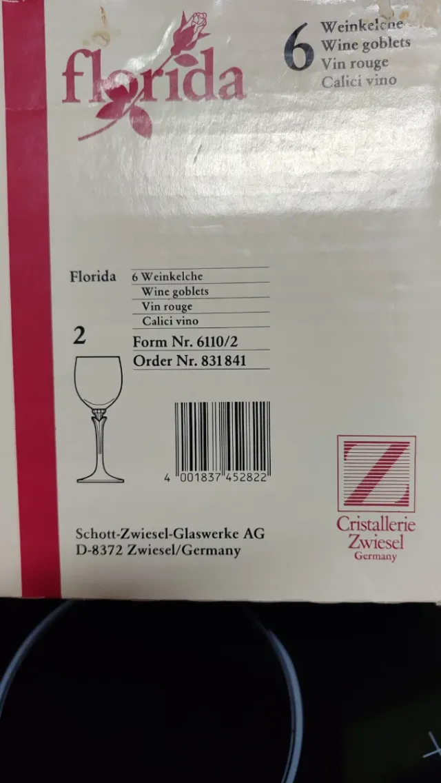 6 Copas de Vino Talladas Cristallerie Zwiesel
