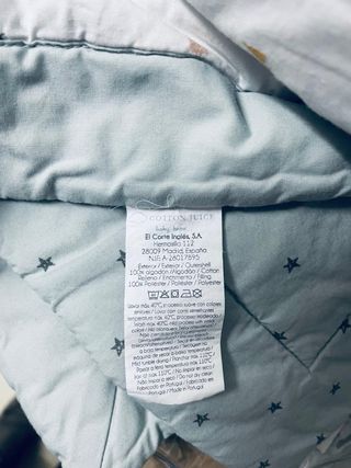 Edredón Cuna Reversible Nubes Estrellas