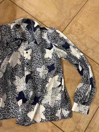 Camicia fantasia blu e bianca