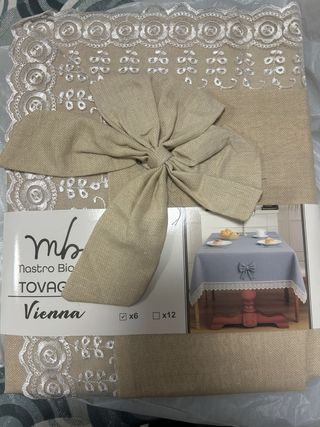 Tovaglia Shabby Chic Beige con Fiocco