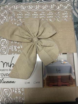 Tovaglia Shabby Chic Beige con Fiocco