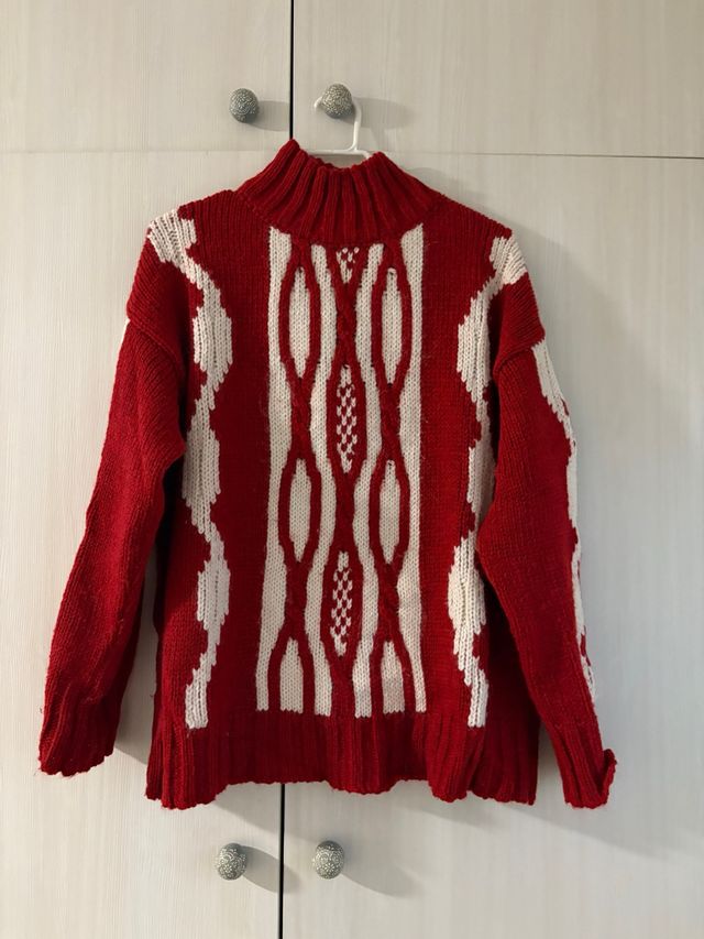 Jersey Roberto Verino Rojo y Blanco Lana y Alpaca