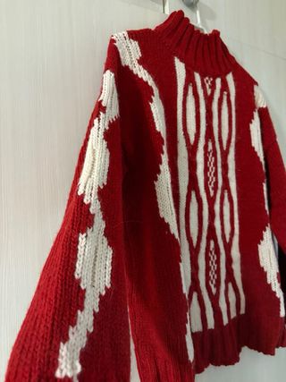 Jersey Roberto Verino Rojo y Blanco Lana y Alpaca