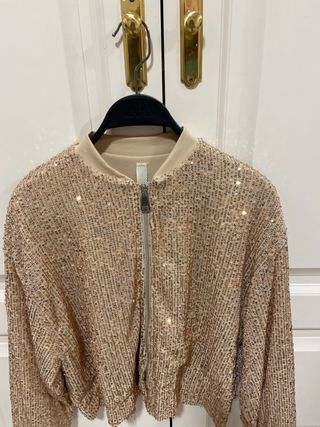 Chaqueta de fiesta lentejuelas doradas