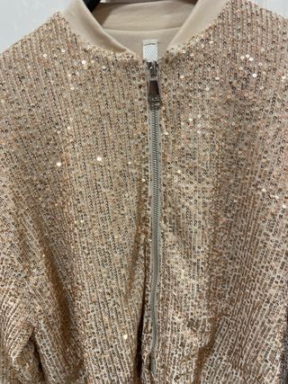 Chaqueta de fiesta lentejuelas doradas