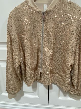 Chaqueta de fiesta lentejuelas doradas