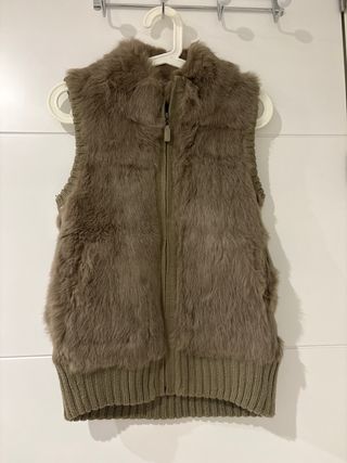 Chaleco de pelo mujer marrón