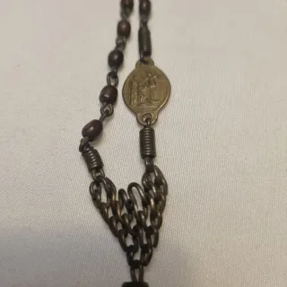 Rosario antiguo Servita 1900 madera coco