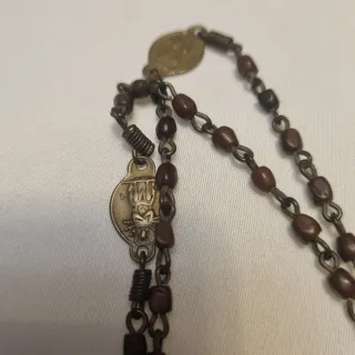 Rosario antiguo Servita 1900 madera coco