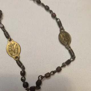 Rosario antiguo Servita 1900 madera coco