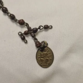 Rosario antiguo Servita 1900 madera coco