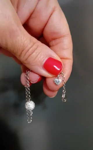 Bracciale donna  argento con sfere luminose