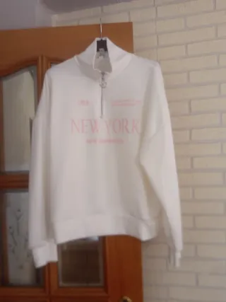 Sudadera New York Mujer Blanca