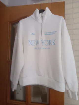 Sudadera New York Mujer Blanca