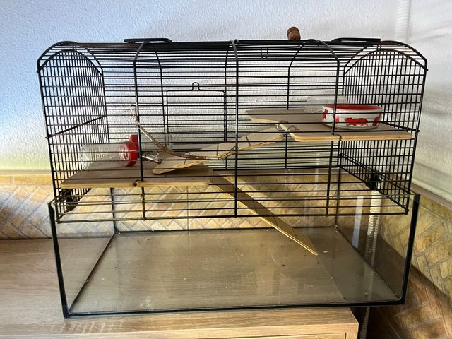 Jaula hámster/jerbo con base de cristal