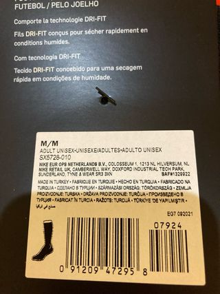 Medias Nike Fútbol Talla M (EUR 38-42)