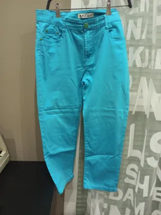 Pantalón vaquero elástico   JEANS turquesa