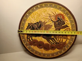 Piatto ceramica greco Apollo carro