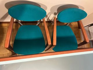 Mesa comedor madera y cristal + 4 sillas