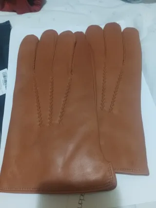 Guantes de cuero hombre forro cachemir