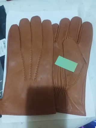 Guantes de cuero hombre forro cachemir