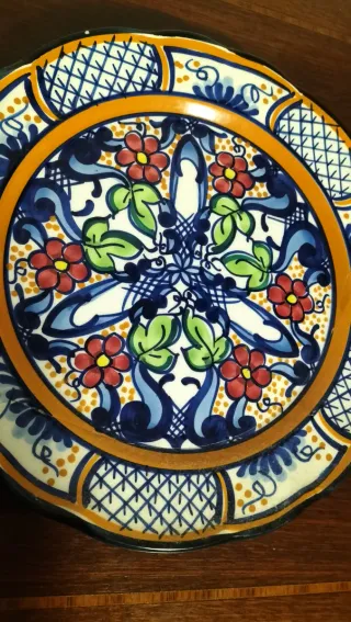 Plato Cerámica Talavera Vintage Flores