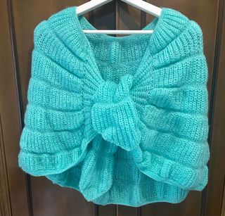 Mañanita artesanal vintage color turquesa