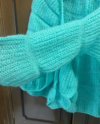 Mañanita artesanal vintage color turquesa