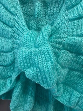 Mañanita artesanal vintage color turquesa