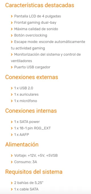 Asus ROG Front Base Dual-bay Gaming Panel