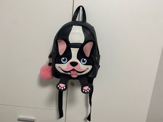 Mochila Perro Negro y Rosa