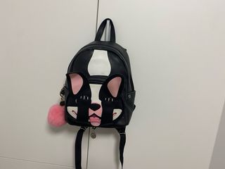 Mochila Perro Negro y Rosa